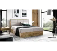 PRATO K11 dwuosobowe łóżko kontynentalne 120x200 z pojemnikiem, drewniana skrzynia